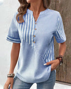 Harrow Monroe striped casual blouse for women, lightweight summer top with soft fabric and stylish striped pattern.