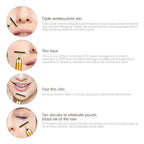 Facial T-Bar Gold Massager Vibrating Skin Roller for Face and Neck with Geranium Plated Metal
