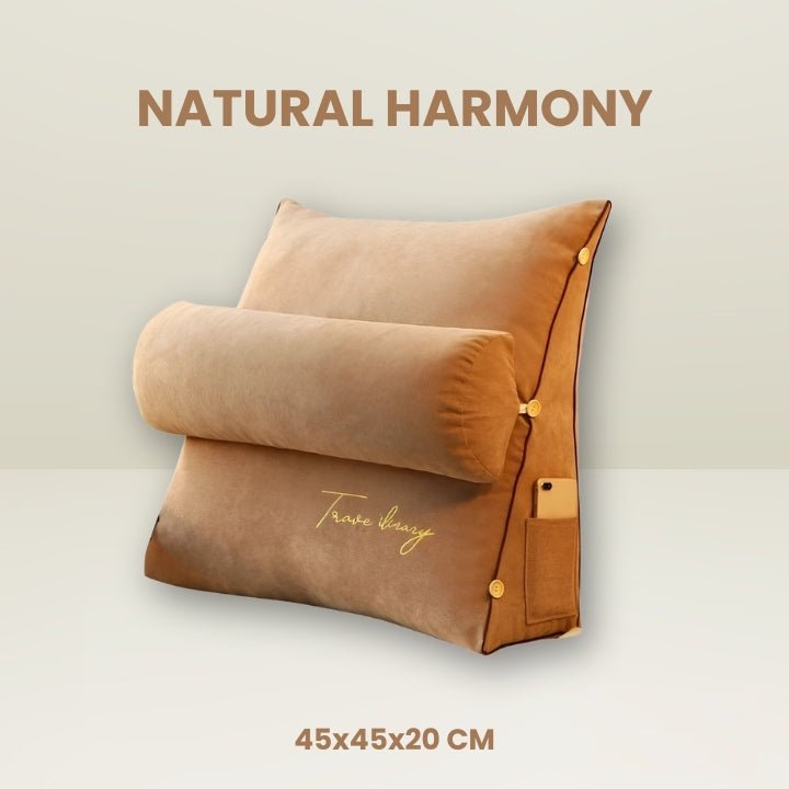 BackEase Triangular Support Pillow 45x45x20 cm Polyester Cotton 2-Pack for Reading and Relaxation