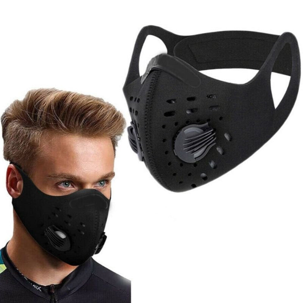 Neoprene Pollution Mask with Five-Layer Filtration Adjustable Size Reusable Breathable