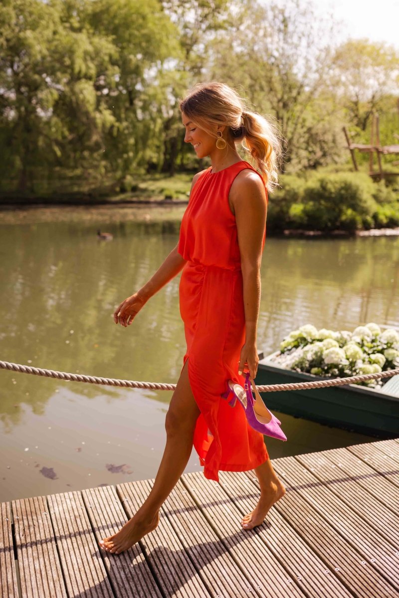 Elegant Nicole summer midi dress for women by Harrow, shown in a flowy, stylish design perfect for warm weather.
