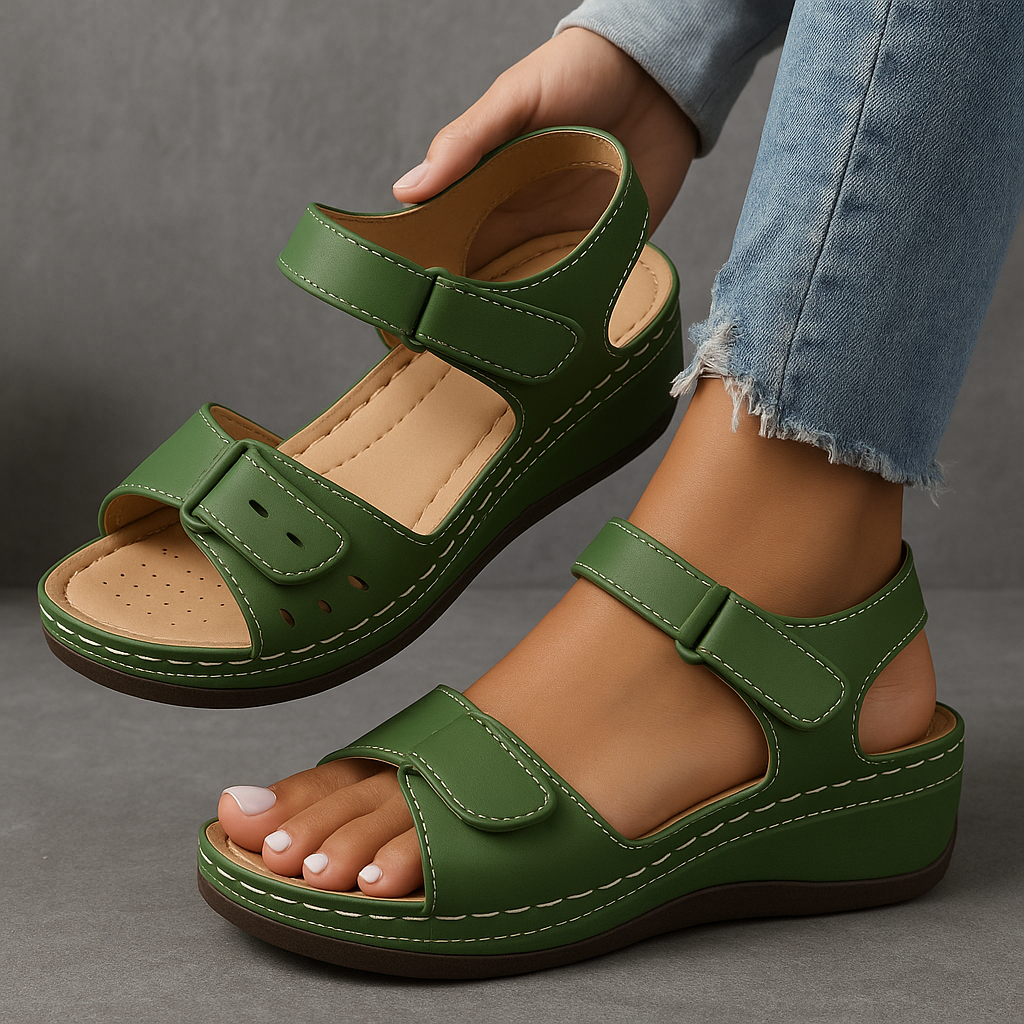 Nina cushioned wedge sandals for women by Harrow, featuring comfortable design and summer-ready style in a stylish footwear image.