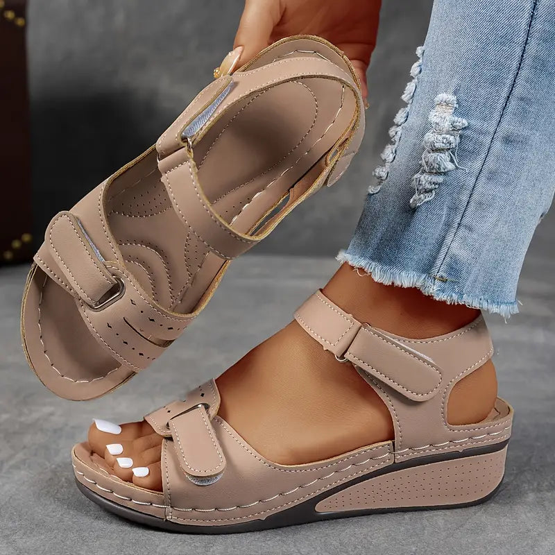 Harrow Nina cushioned wedge sandals for women, featuring comfortable straps and a stylish summer design.