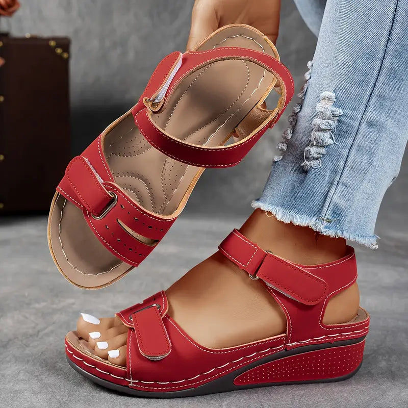 Harrow Nina cushioned wedge sandals for women, featuring comfortable design and summer style in a stylish footwear image.