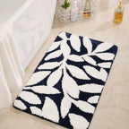 Zyphire Non-Slip Bath Mat Soft Microfiber Leaf Pattern 50x80 cm Plush Thick