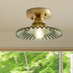 Glass Semi-Flush Ceiling Light Contemporary Scandinavian Style Indoor Metal Fixture