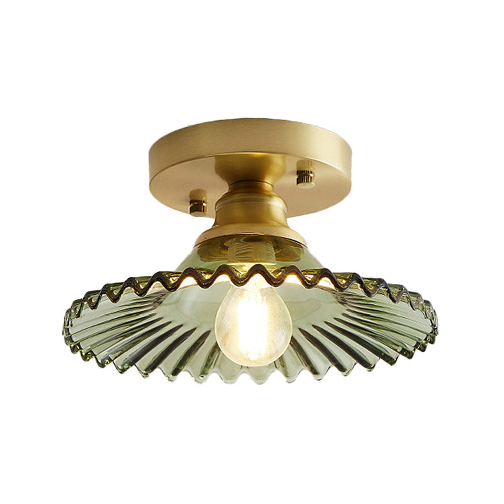Glass Semi-Flush Ceiling Light Contemporary Scandinavian Style Indoor Metal Fixture
