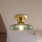 Glass Semi-Flush Ceiling Light Contemporary Scandinavian Style Indoor Metal Fixture