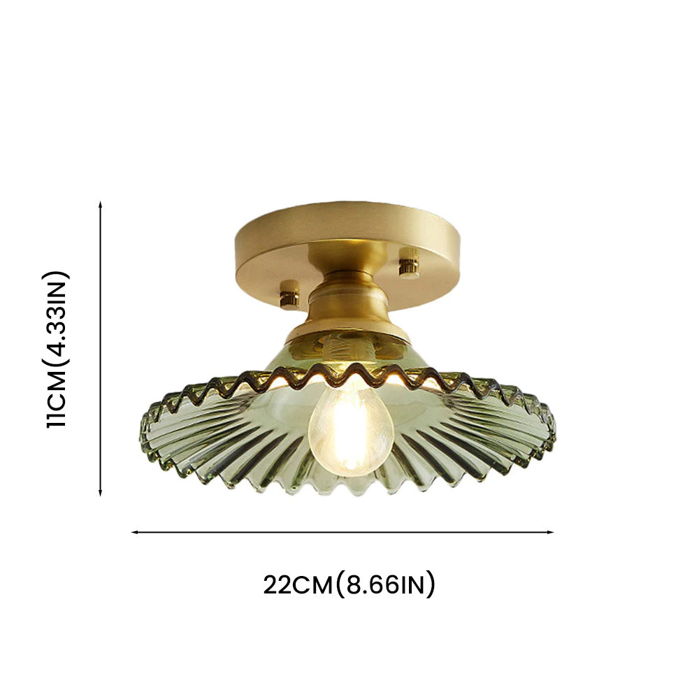 Glass Semi-Flush Ceiling Light Contemporary Scandinavian Style Indoor Metal Fixture