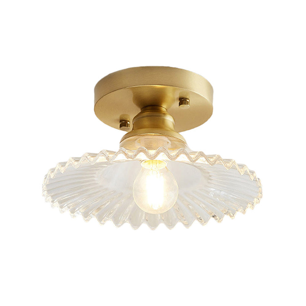 Glass Semi-Flush Ceiling Light Contemporary Scandinavian Style Indoor Metal Fixture