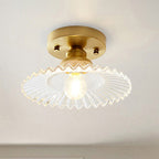 Glass Semi-Flush Ceiling Light Contemporary Scandinavian Style Indoor Metal Fixture