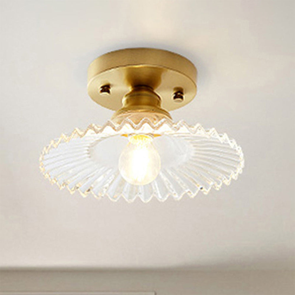 Glass Semi-Flush Ceiling Light Contemporary Scandinavian Style Indoor Metal Fixture