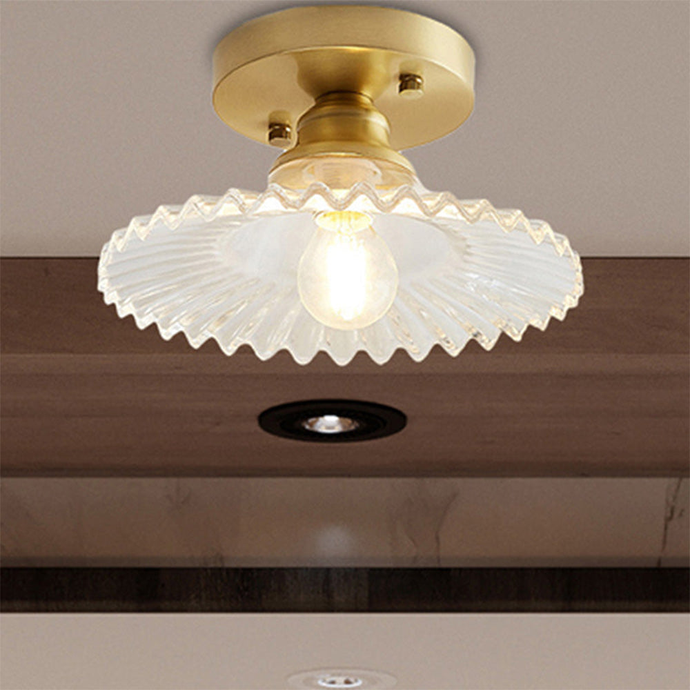 Glass Semi-Flush Ceiling Light Contemporary Scandinavian Style Indoor Metal Fixture