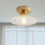 Glass Semi-Flush Ceiling Light Contemporary Scandinavian Style Indoor Metal Fixture