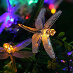 Outdoor Solar Dragonfly String Lights Waterproof Colorful LED Festival Party Decoration