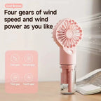 Rechargeable Handheld Mist Fan with Removable Water Tank and Adjustable Airflow Unisex One Size