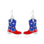 Women's Lightweight Star Earrings Enamel Flag Design Fishhook Closure Zinc Alloy