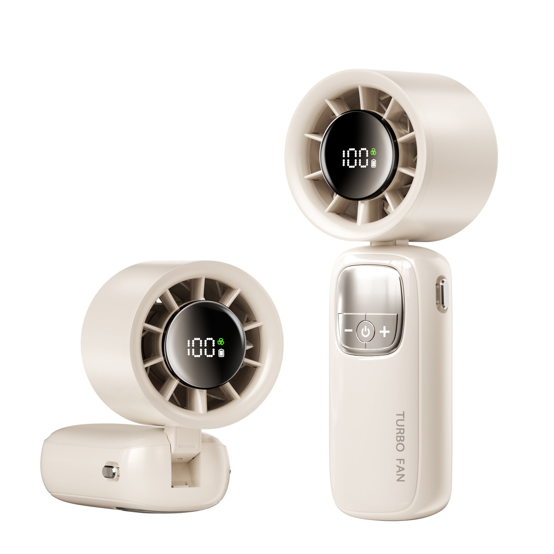Turbo-Charged Portable Handheld Fan Rechargeable Quiet Operation Compact Design