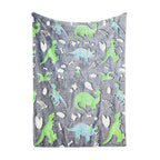 Brehn Unisex Dino Fleece Blanket Soft Warm Microfiber Kids Dinosaur Throw Blanket