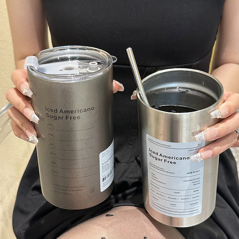 Women’s Stainless Steel Insulated Mug with Integrated Straw and Leak-Proof Lid