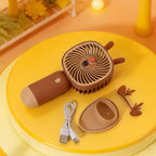 Rechargeable Portable Hand Fan With Bear Design Quiet Child-Safe Table And Handheld Fan