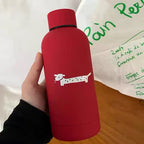 Insulated Stainless Steel Water Bottle Double-Walled Hot Cold Durable Reusable with Dog Design