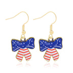 Women's Lightweight Star Earrings Enamel Flag Design Fishhook Closure Zinc Alloy