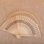 Women's Handcrafted Bamboo Fan Elegant Portable Folding Fan for Weddings and Festivals