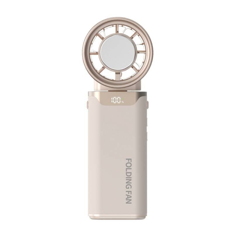 Compact Folding Handheld Fan Portable Rechargeable Battery LED Indicator Lightweight