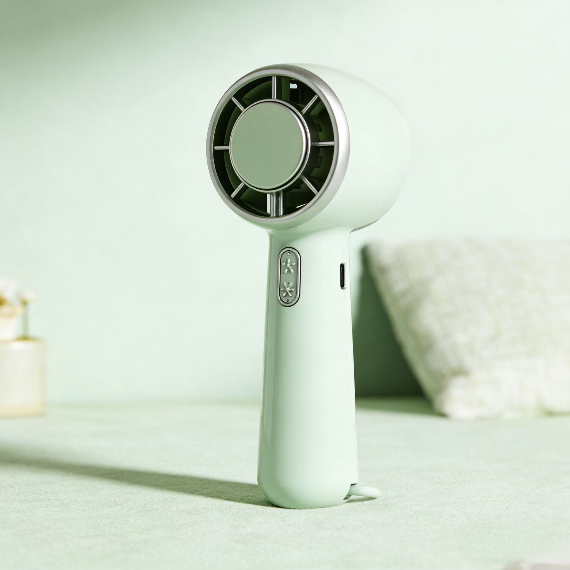 Women's Portable Handheld Fan with Spray Function USB Rechargeable Compact