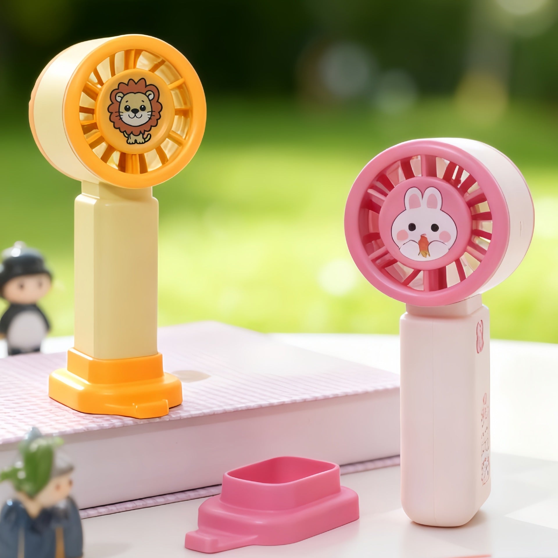 Portable Mini Hand Fan USB Rechargeable Cute Bunny Design Compact Lightweight