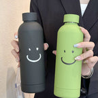 Women's Insulated Water Bottle BPA-Free Smiley Design Hot Cold Thermos Durable