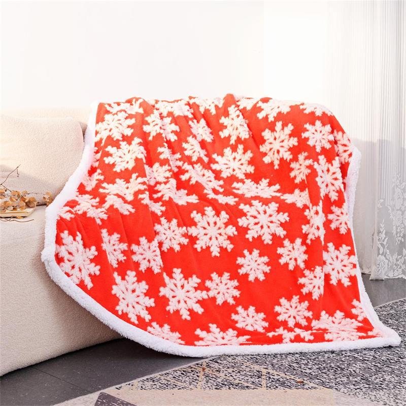 Ladies Cuddly Blanket Soft Microfiber Warm Cozy Throw with Snowflake Design