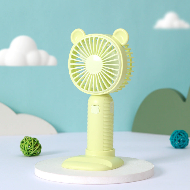 Portable USB Desk Fan with Animal Ears Quiet Compact Lightweight