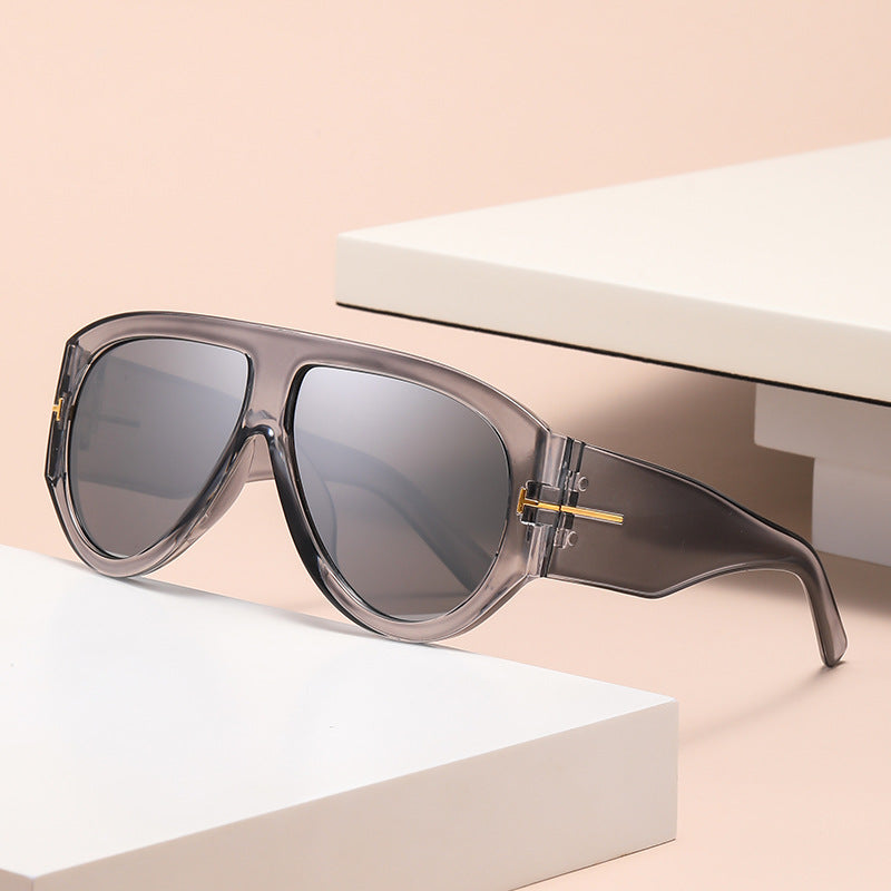 Oversized Aviator Sunglasses Women UV400 Protection Lightweight Durable AC Plastic Frame