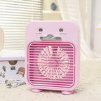 Portable Mini Fan USB Rechargeable Cute Animal Design Lightweight Handheld Fan