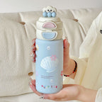 Creative Watermelon Print BPA-Free Plastic Water Bottle Leak-Proof Cap Handle for Women