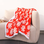 Brehn Comfort Blanket Soft Warm Cozy Red White Festive Snowflake Pattern