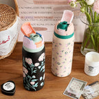 Insulated Water Bottle Double-Walled Leak-Proof Floral Design BPA-Free for Women