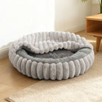 Round Pet Bed with High Edge Soft Cozy Washable Non-Slip Bottom for Dogs Cats