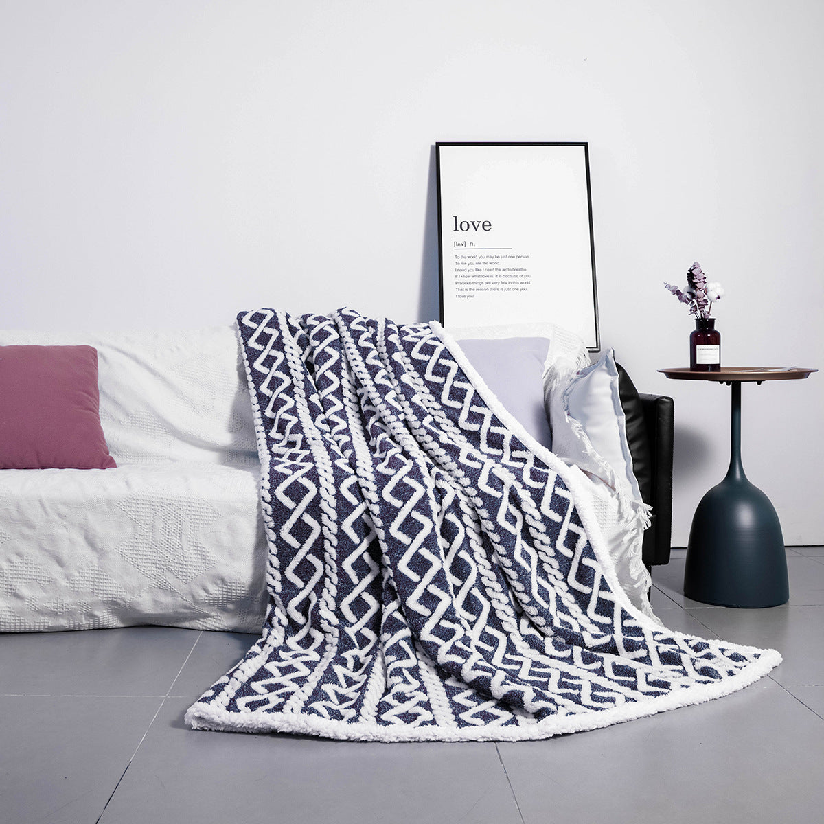 Cozy Throw Blanket Soft Fibers Large Modern Boho Design Machine Washable Home Decor