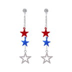 Women's Lightweight Star Earrings Enamel Flag Design Fishhook Closure Zinc Alloy