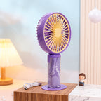 Portable Women’s Hand Fan With Flexible Tilt USB Rechargeable Heart Design