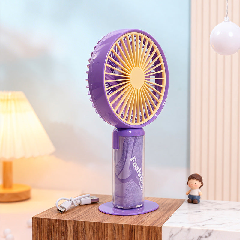 Portable Women’s Hand Fan With Flexible Tilt USB Rechargeable Heart Design