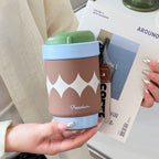 Women’s BPA-Free Plastic Water Bottle with Carry Handle and Integrated Straw Floral Design