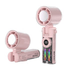 Portable Rechargeable Handheld Fan with LED Display Multiple Speed Settings Compact Lightweight