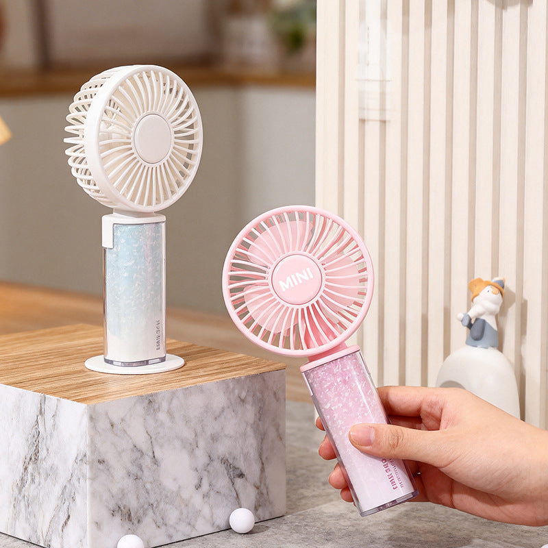 Rechargeable Handheld Fan Compact Foldable Stand Quiet Motor Portable USB Fan