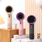 Portable High-Performance Fan with Digital Speed Display 5 Speeds USB Battery Powered Quiet Operation