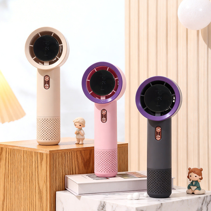 Portable High-Performance Fan with Digital Speed Display 5 Speeds USB Battery Powered Quiet Operation
