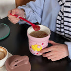 Unisex BPA-Free Plastic Drinking Cup with Lid and Straw Colorful Fruity Design Spill-Proof